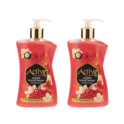 مایع دستشویی پمپی صدفی سری رویای ابریشمی انار Forever love اکتیو 450 گرم